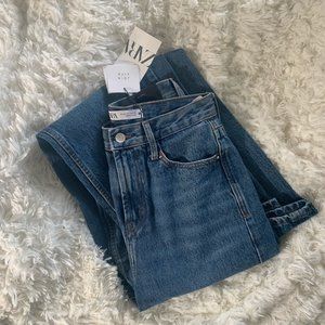 SOLD New Zara High Waisted Straight Leg Jeans